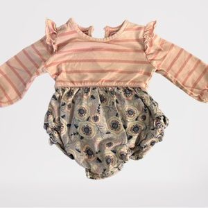 Ruffle Butts baby girls long sleeve romper.